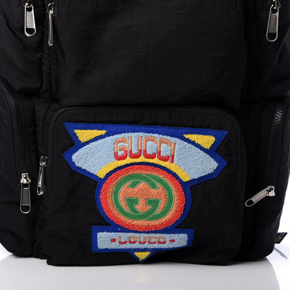 Gucci Nylon Twill 80s Logo Patch Backpack Black 6 of 8