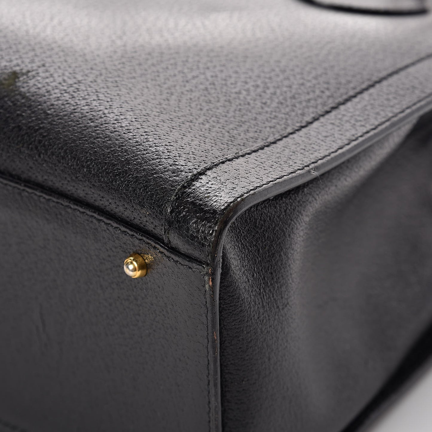 Calfskin Bamboo Top Handle Tote Black