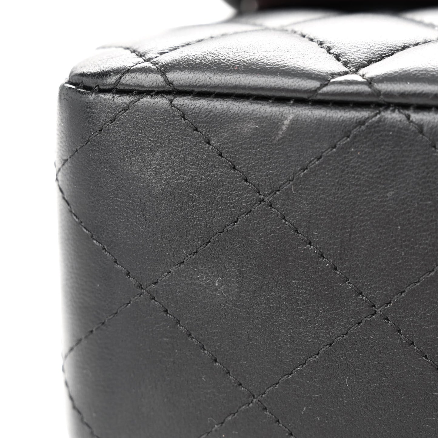 Lambskin Quilted Medium Double Flap Black