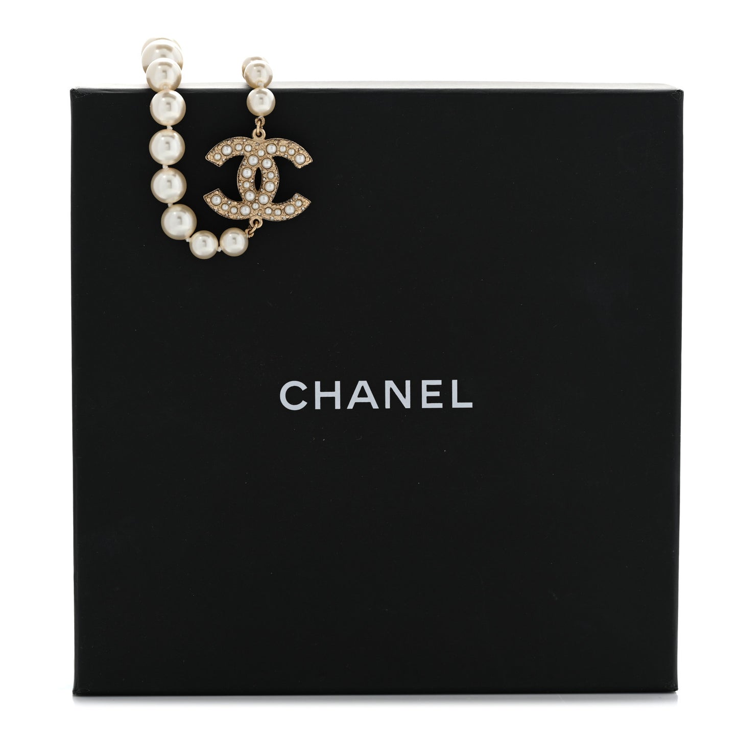 Pearl CC 100th Anniversary Necklace Light Gold