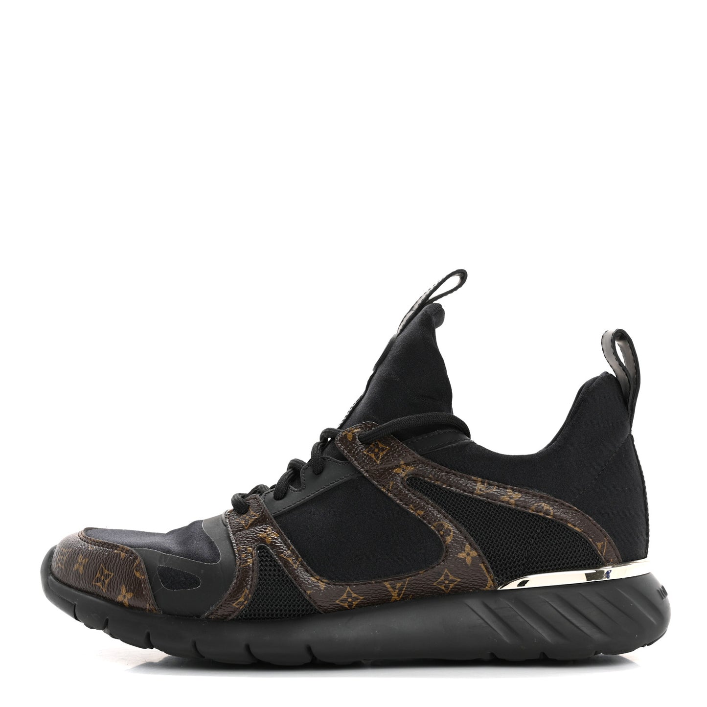 Technical Nylon Monogram Rubber Aftergame Sneakers 38.5 Black