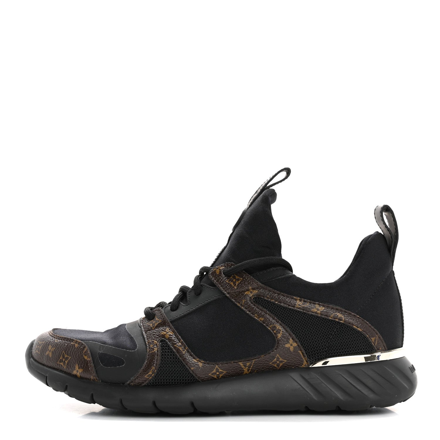 Louis Vuitton Technical Nylon Monogram Rubber Aftergame Sneakers 38.5 Black 1 of 11