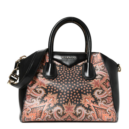 Givenchy Textured Coated Canvas Paisley Print Small Antigona Black 1 of 10