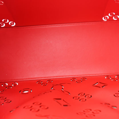 Christian Louboutin Calfskin Loubinthesky Large Perforated Cabarock Spikes Tote Biscotto 5 of 9