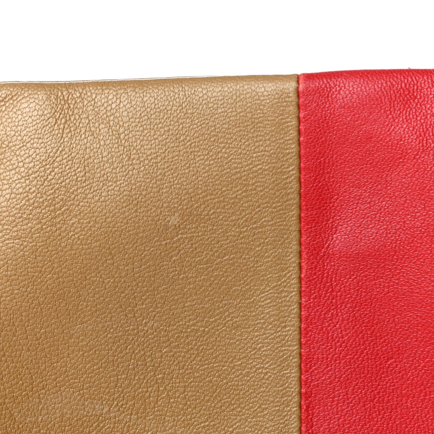 Lambskin Bi-Color Solo Clutch Pouch Raspberry Butter