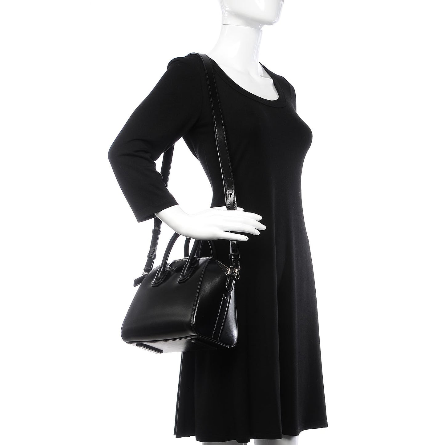 Shiny Lord Calfskin Mini Antigona Black