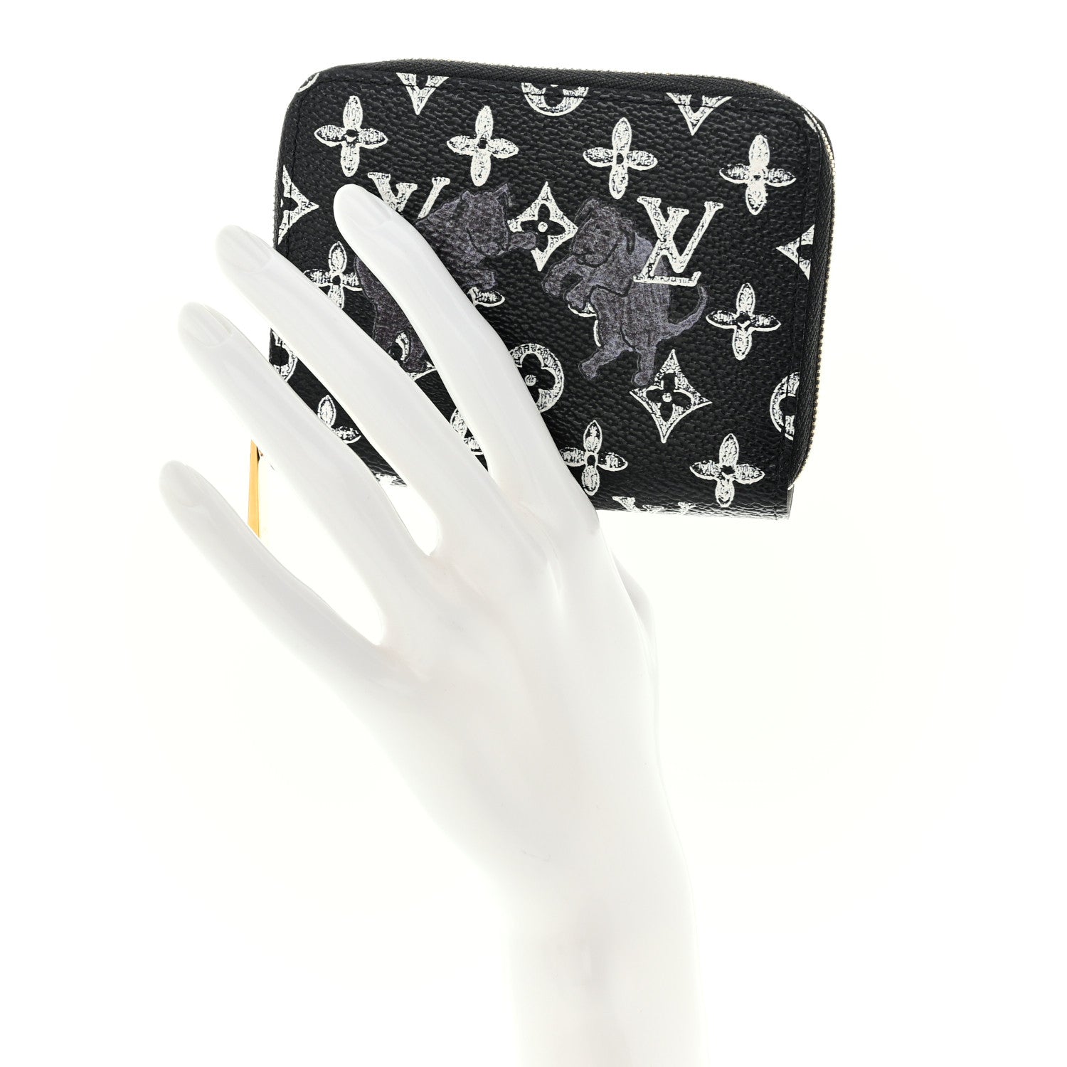 Louis Vuitton Catogram Zippy Coin Purse Black 2 of 8