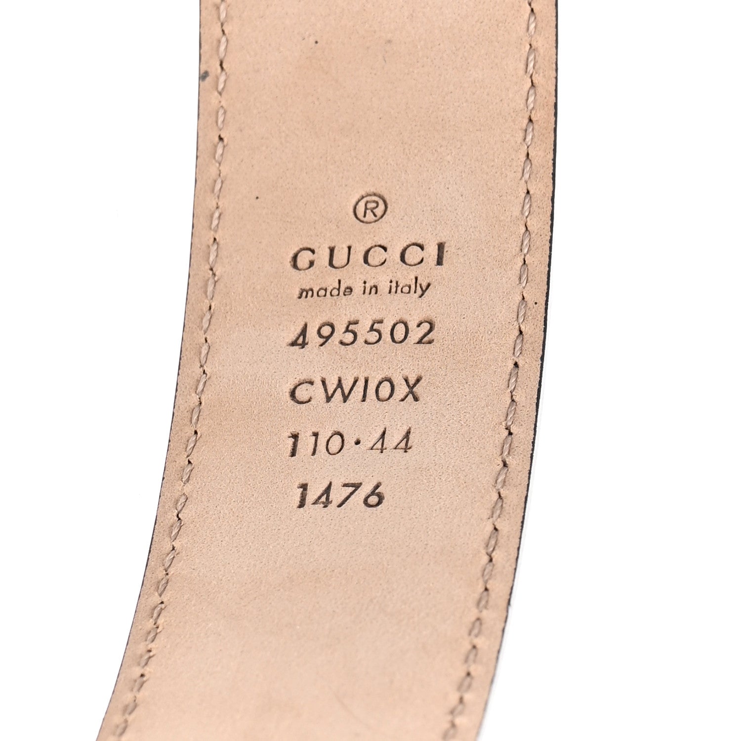 Gucci Textured Dollar Calfskin 30mm Belt 110 44 Black 3 of 5