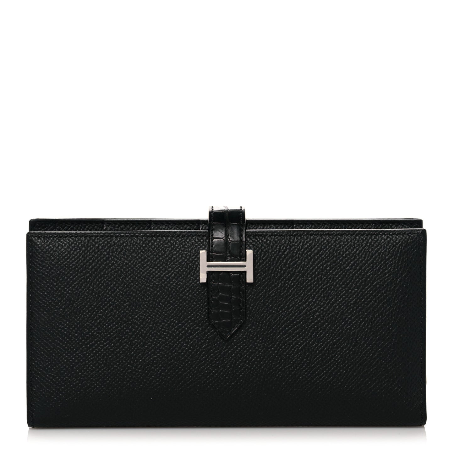 Epsom Matte Alligator Bearn Touch Gusset Wallet Black
