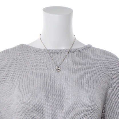 Chanel Crystal CC Necklace Silver 2 of 5