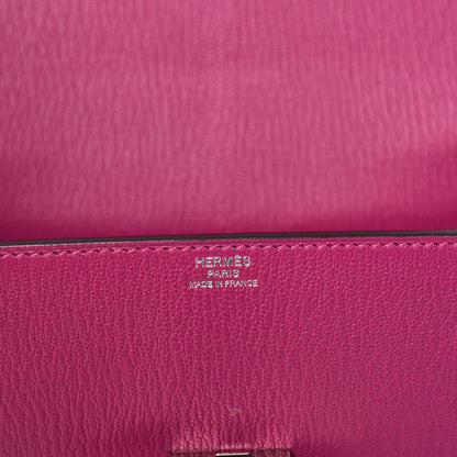 Hermes Chevre Mysore Enamel Cinhetic Boxy Top Handle Bag Rose Pourpre 6 of 13