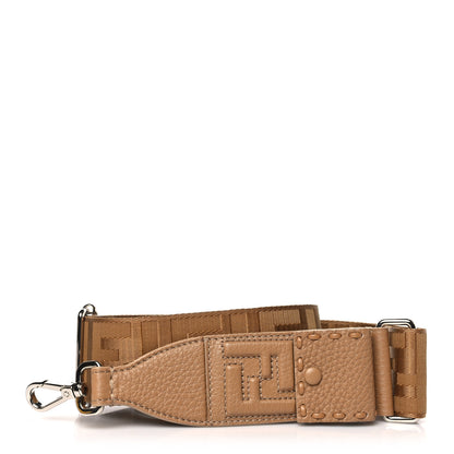 Fendi Ribbon Vitello Century FF 1974 Embroidered Adjustable Strap You Cappuccino 1 of 4