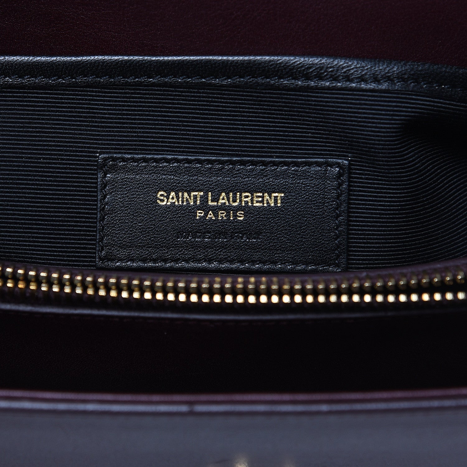 Saint Laurent Calfskin Crocodile Embossed Medium Moujik Top Handle Bag Amarena 6 of 14