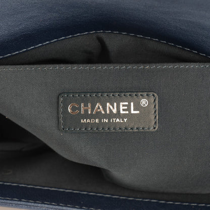 Chanel Metallic Calfskin Perforated Medium Boy Flap Blue 6 of 9