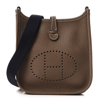 Hermes Taurillon Clemence Amazone Evelyne TPM Etoupe Bleu Indigo 1 of 9