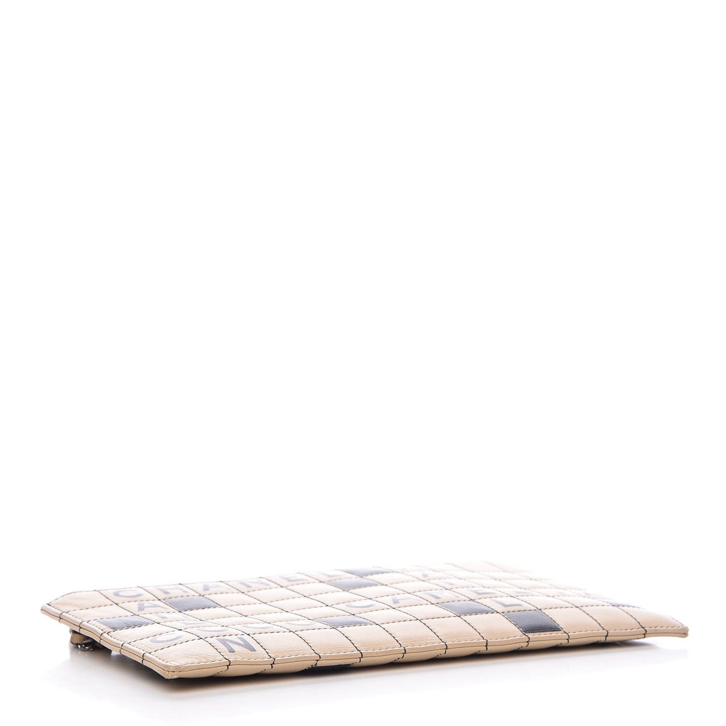 Lambskin Crossword Pochette Beige Black