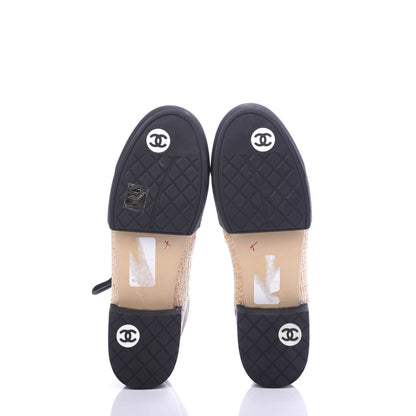 Chanel Straw Calfskin Lace Up Sneakers 41 Beige Black 11 of 11