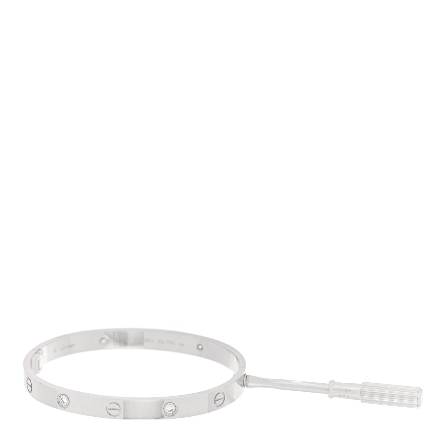18K White Gold 4 Diamond LOVE Bracelet 18