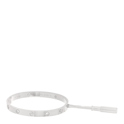 Cartier 18K White Gold 4 Diamond LOVE Bracelet 18 6 of 7