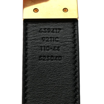Gucci GG Supreme Monogram Plutone Calfskin Double G Reversible 30mm Belt 110 44 Beige Ebony Black 4 of 8