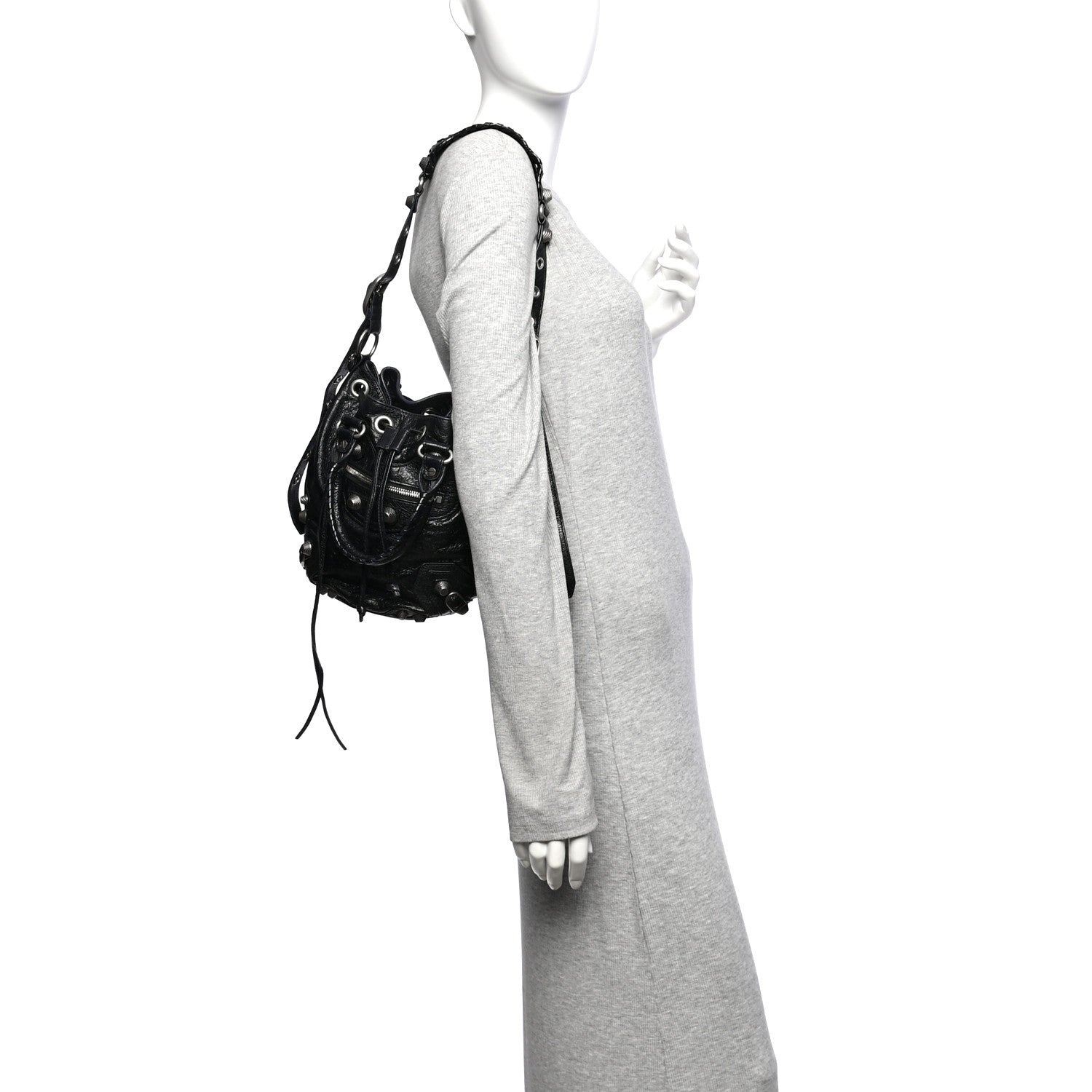 Balenciaga Agneau Arena Small Le Cagole Bucket Bag  Black 2 of 10