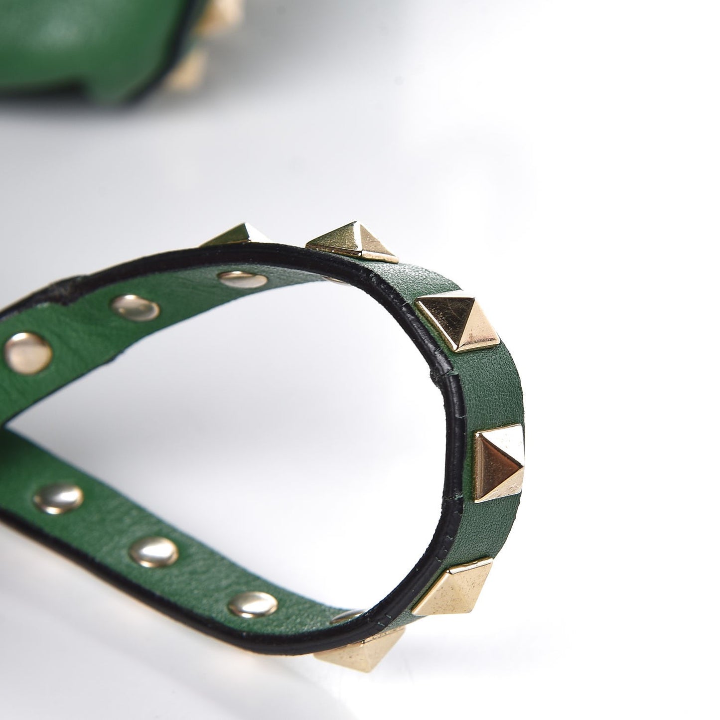 Vitello Medium Rockstud Tote Emerald