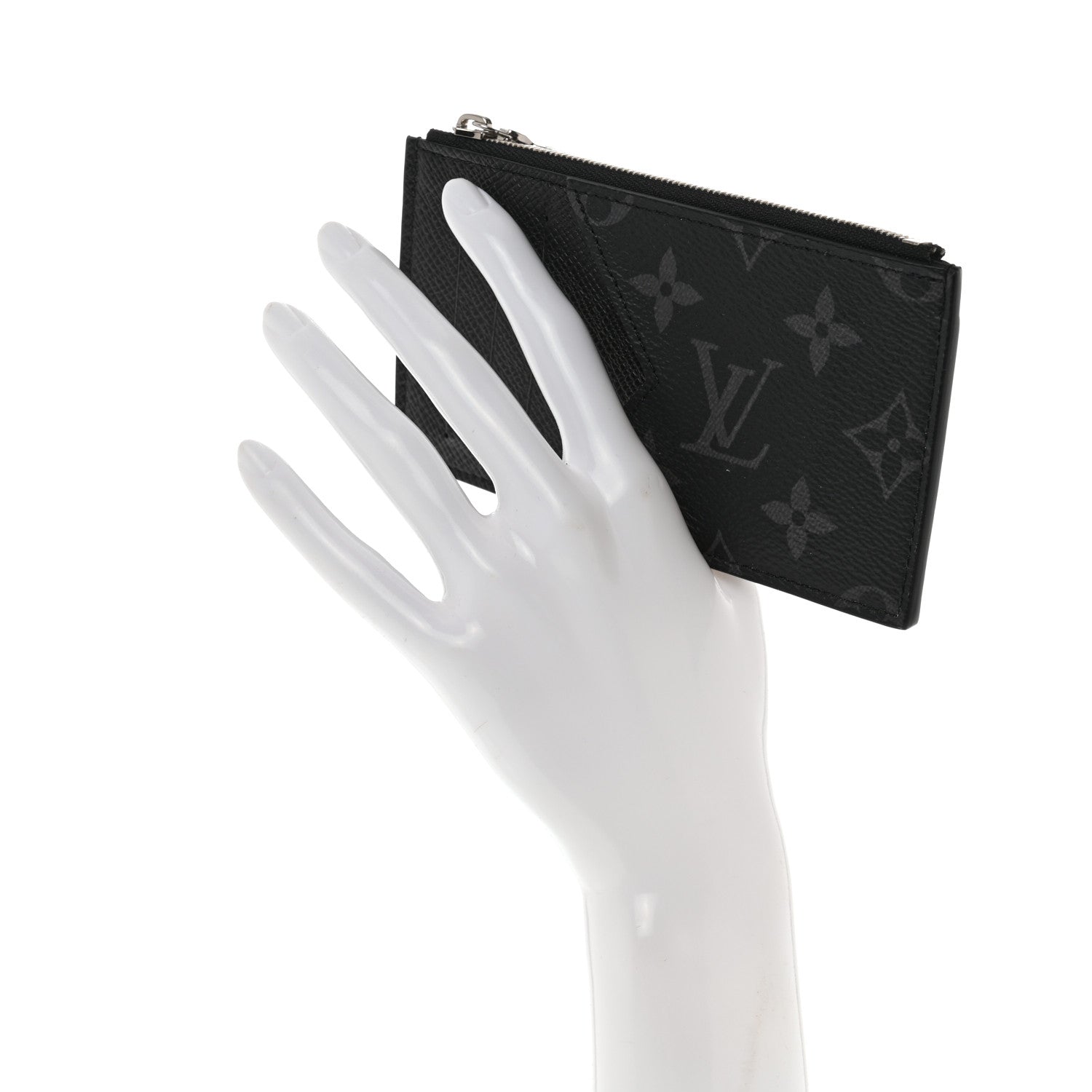 Louis Vuitton Monogram Eclipse Taiga Coin Card Holder 2 of 7