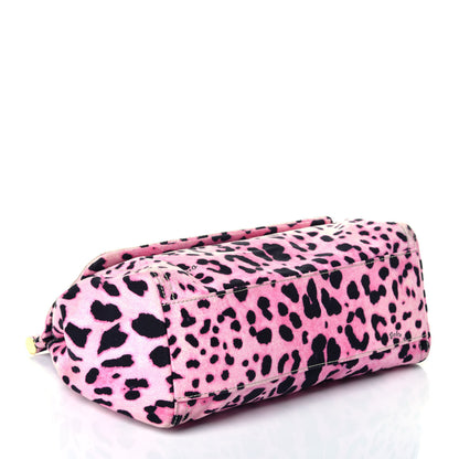 Dolce & Gabbana Denim Leopard Print Large Miss Sicily Satchel Pink 4 of 8