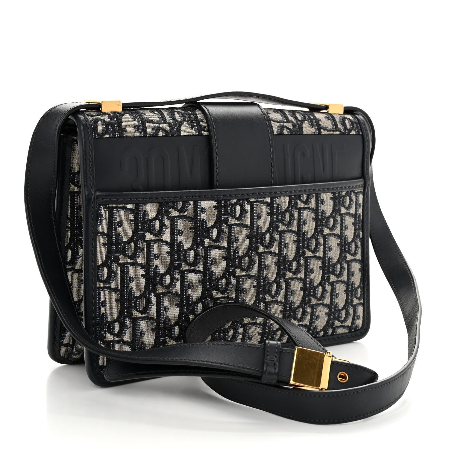 Christian Dior Oblique 30 Montaigne Flap Bag Blue 3 of 9