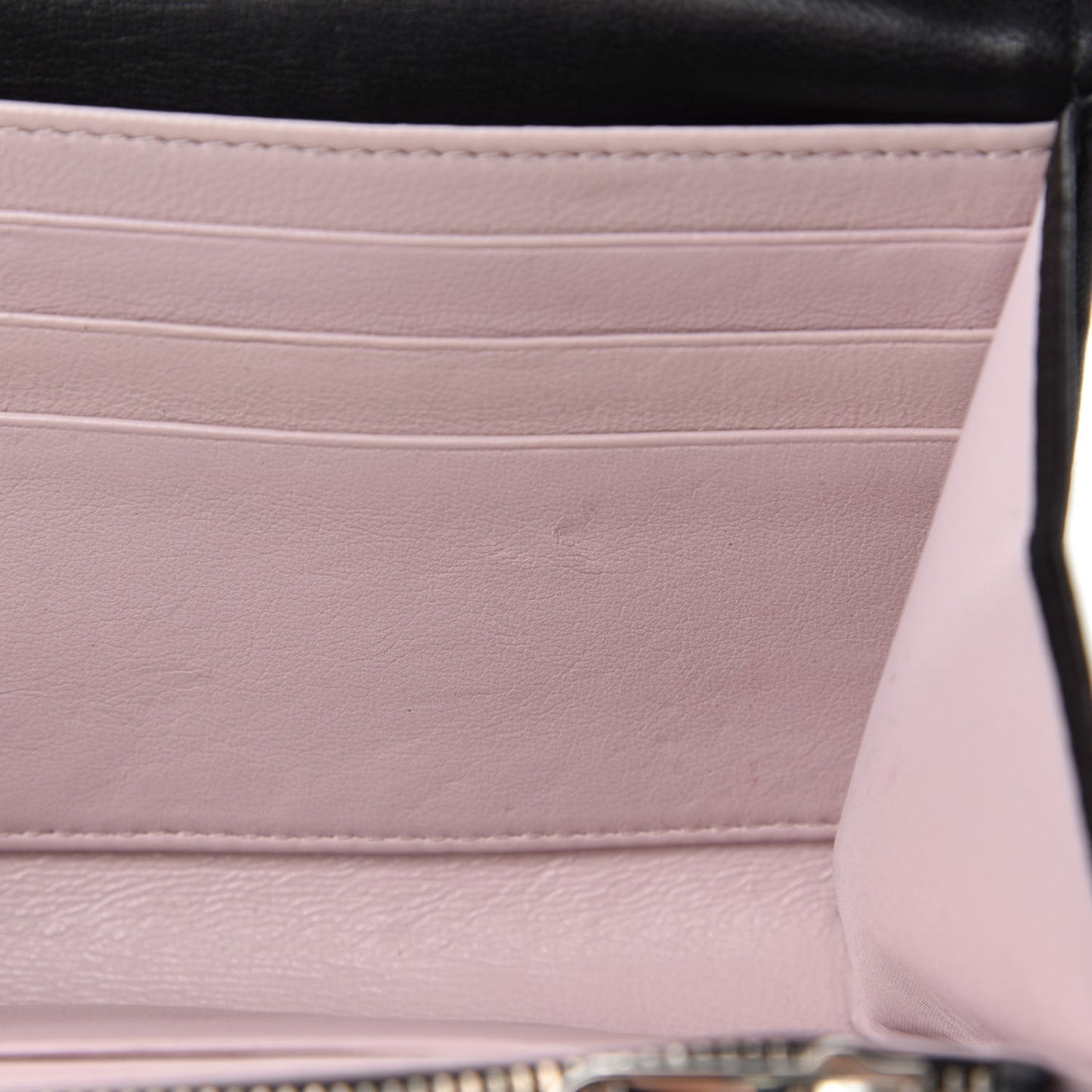 Lambskin Cannage Miss Dior Chain Wallet Black