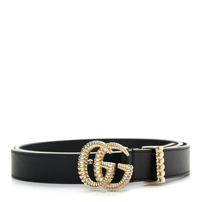 Gucci Moon Calfskin Torchon Double G 25mm Belt 95 38 Black 1 of 5