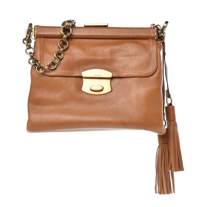 Prada Soft Calf Tassel Chain Bag Naturale 1 of 9