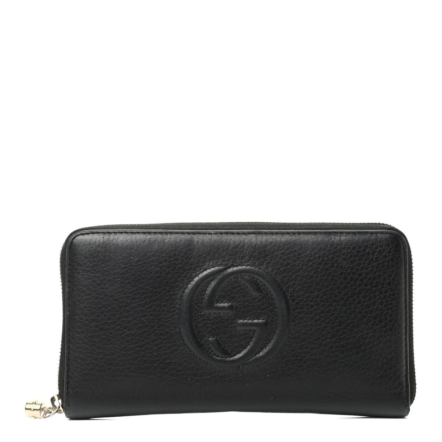 Pebbled Calfskin Soho Zip Around Wallet Black