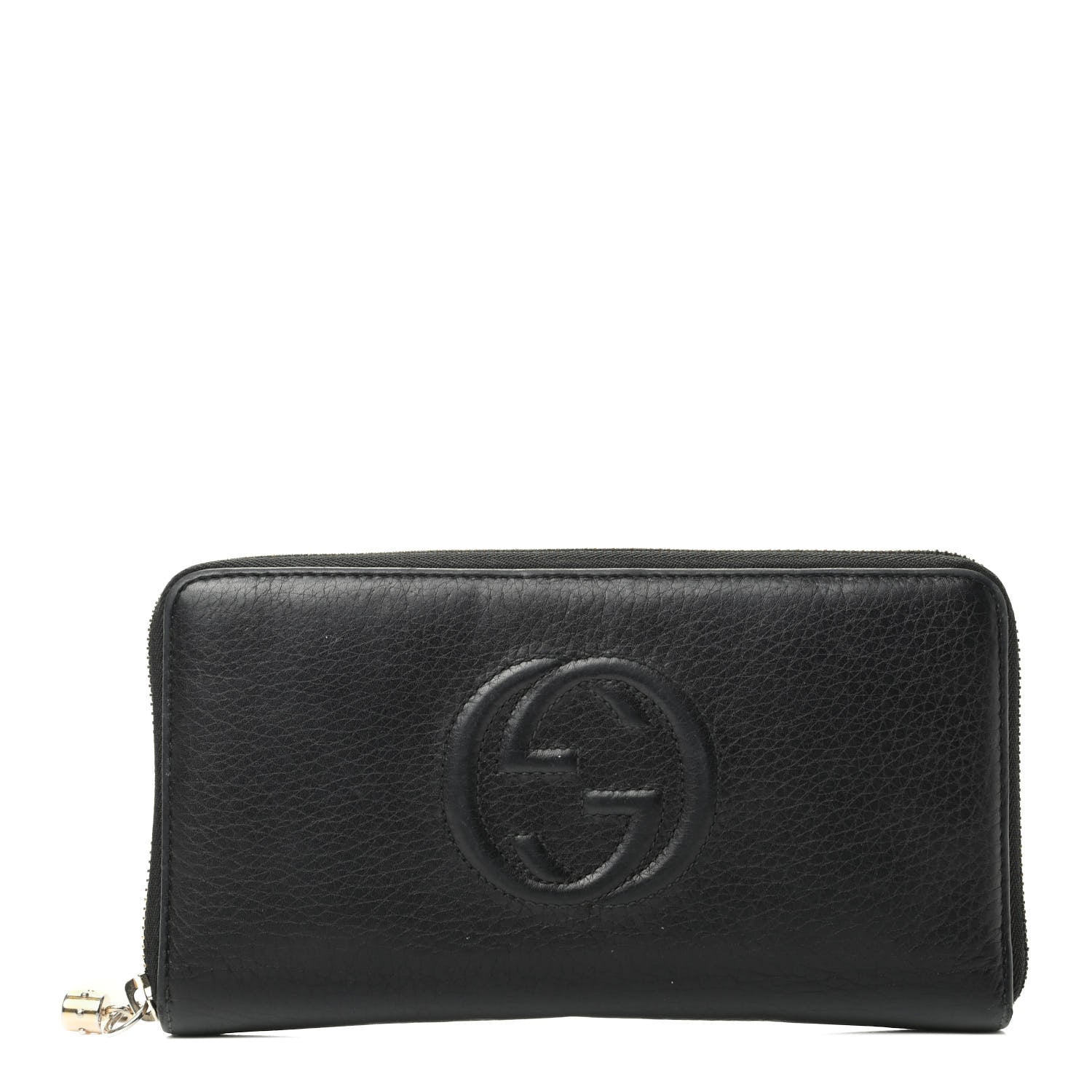 Gucci Pebbled Calfskin Soho Zip Around Wallet Black 1 of 12