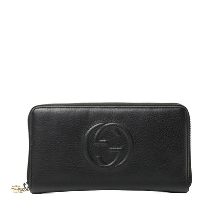 Gucci Pebbled Calfskin Soho Zip Around Wallet Black 1 of 12