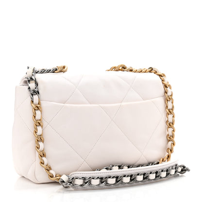 Chanel Lambskin Quilted Medium Chanel 19 Flap White 3 of 12