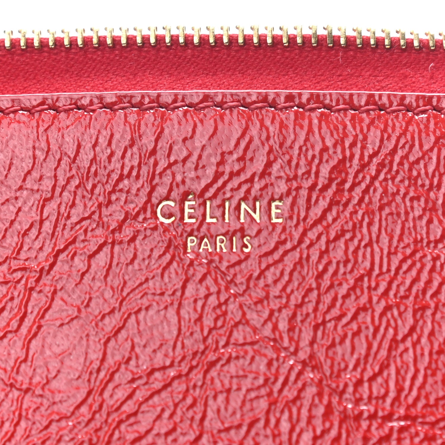 Celine Laminated Lambskin Solo Clutch Pouch Red 7 of 8
