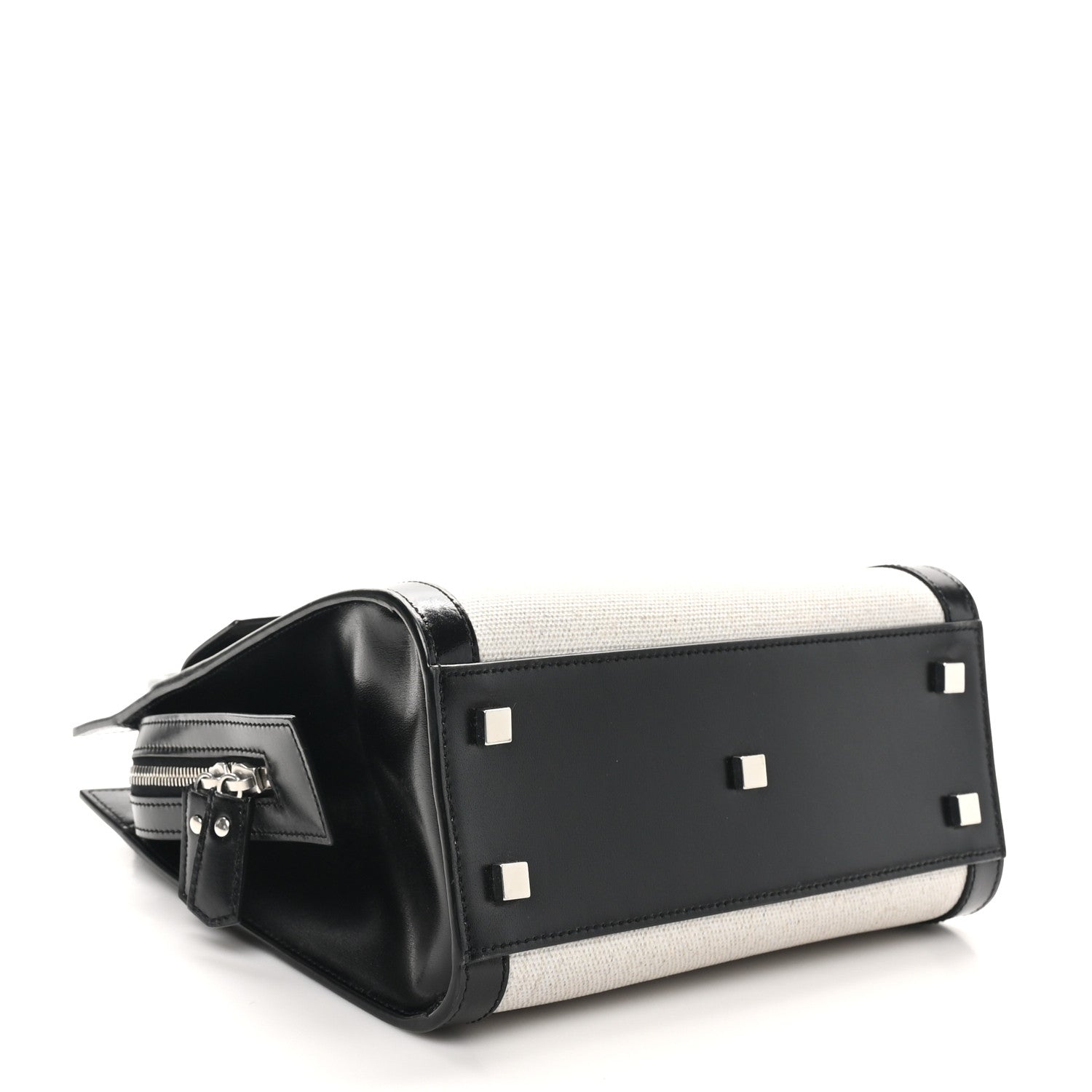 Saint Laurent Canvas Calfskin Small Uptown Tote Black 4 of 10