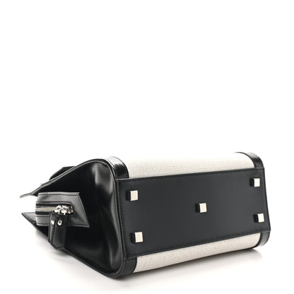 Saint Laurent Canvas Calfskin Small Uptown Tote Black 4 of 10