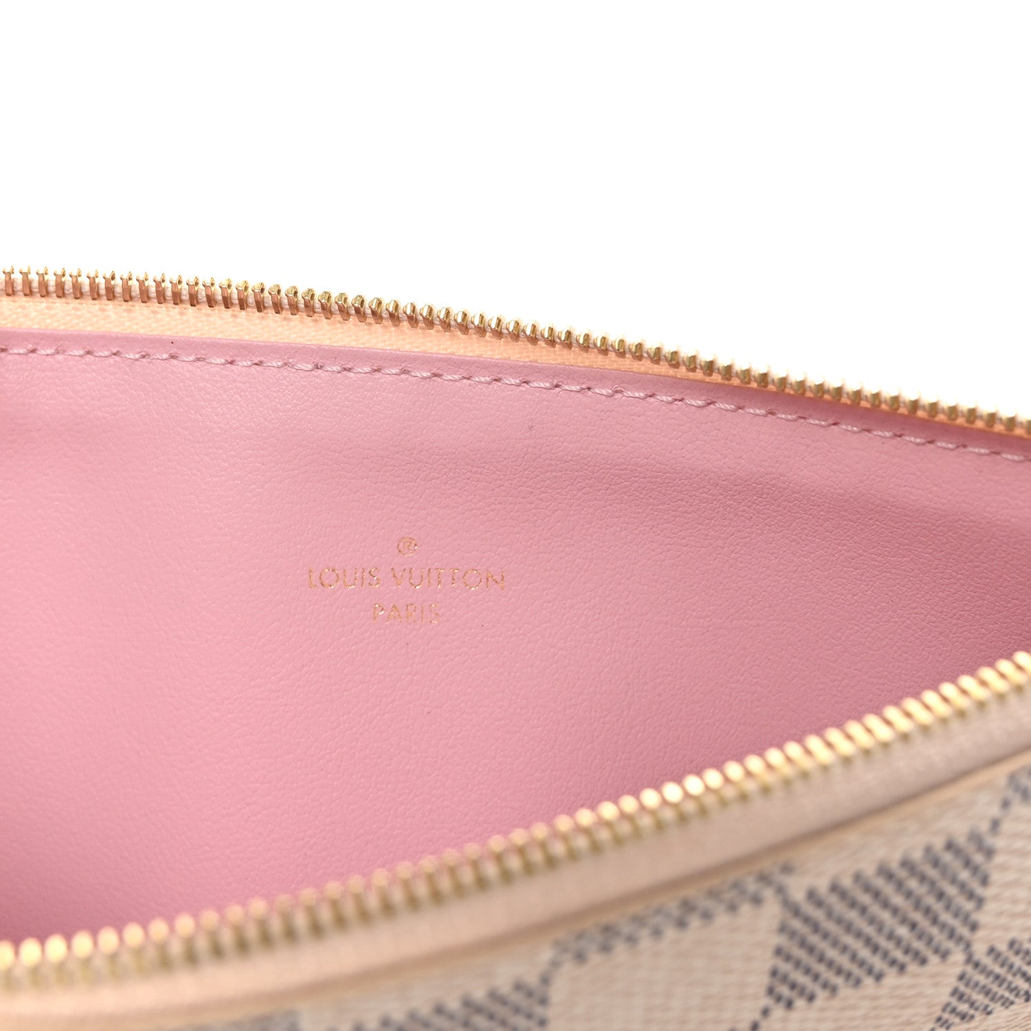 Louis Vuitton Damier Azur Felicie Chain Wallet Zippered Insert Rose Ballerine 6 of 6