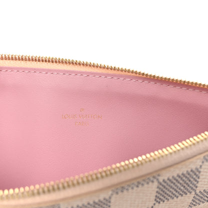 Louis Vuitton Damier Azur Felicie Chain Wallet Zippered Insert Rose Ballerine 6 of 6