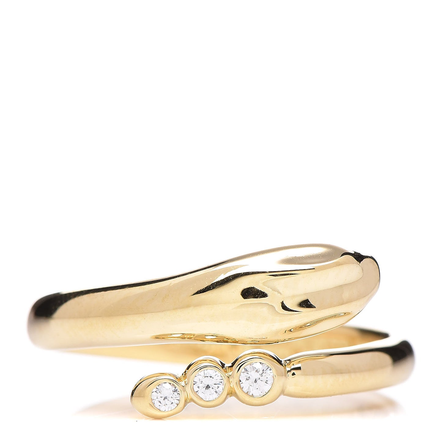 18K Yellow Gold Diamond Elsa Peretti Serpent Ring 49 5