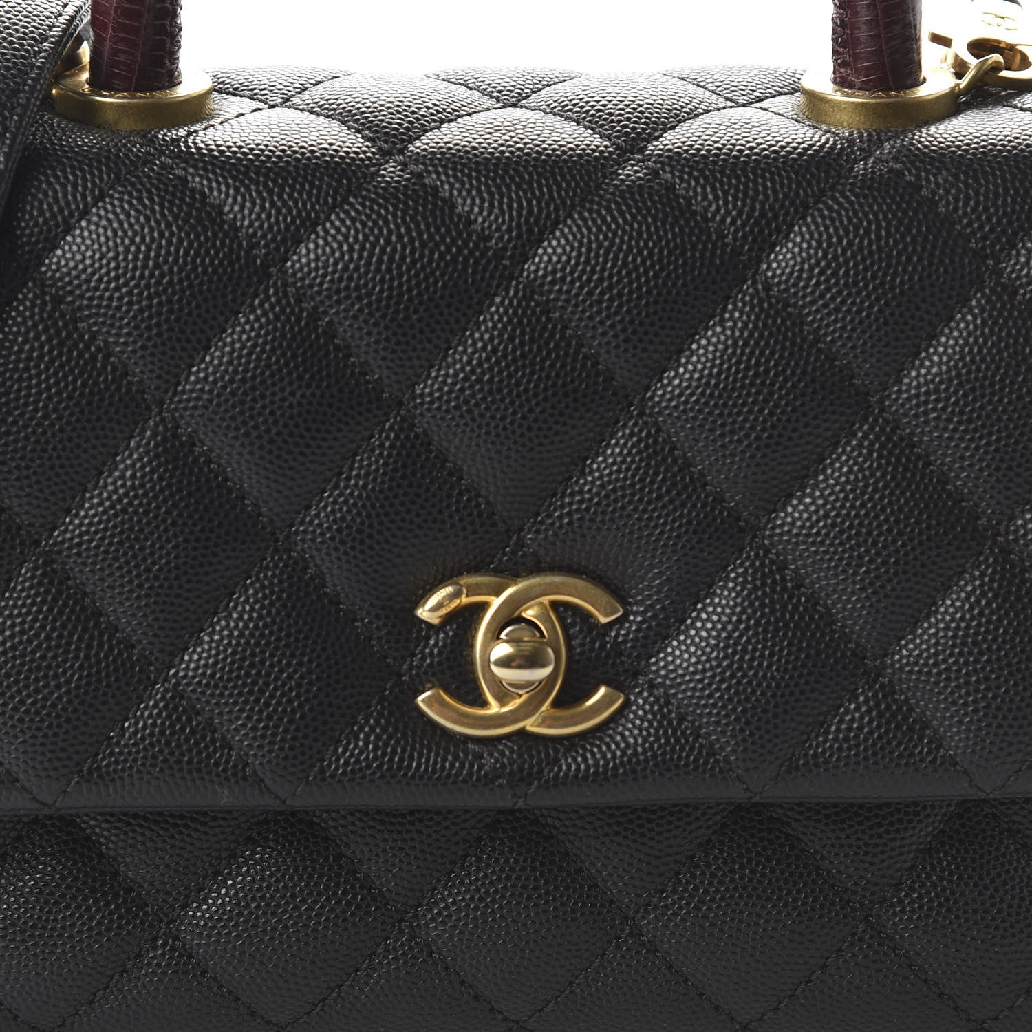 Chanel Caviar Lizard Embossed Quilted Mini Coco Handle Flap Black 10 of 10