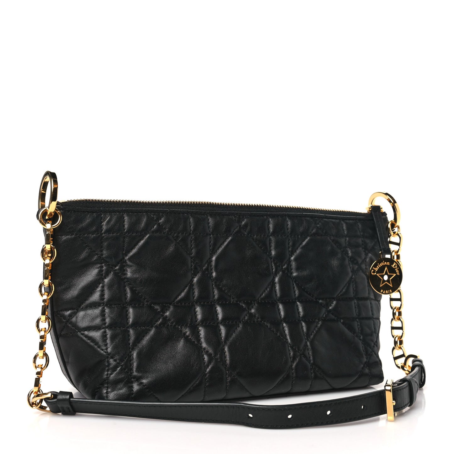 Lambskin Macrocannage DiorStar Hobo Bag Black