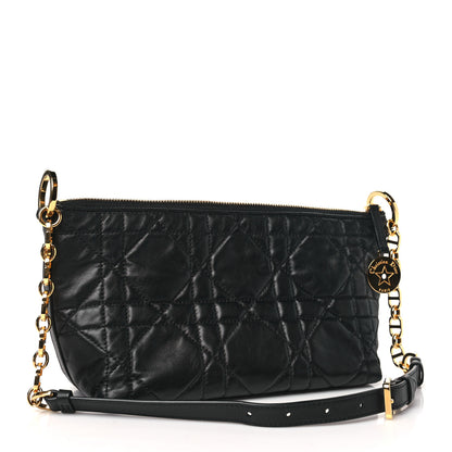Christian Dior Lambskin Macrocannage DiorStar Hobo Bag Black 3 of 11