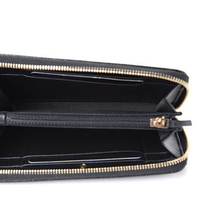Chanel Caviar Camellia Embossed Medium Zip Around Wallet Black 4 of 8