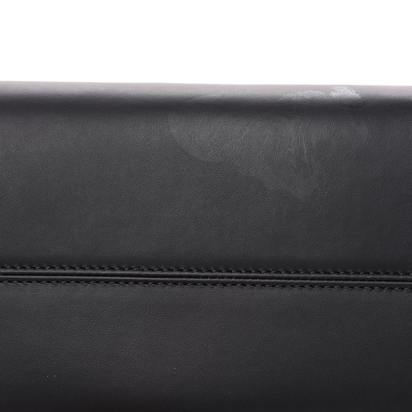 Glazed Fabric Vitello Century FF 1974 Stamp Patch Shopping Tote Mogano Panna Black