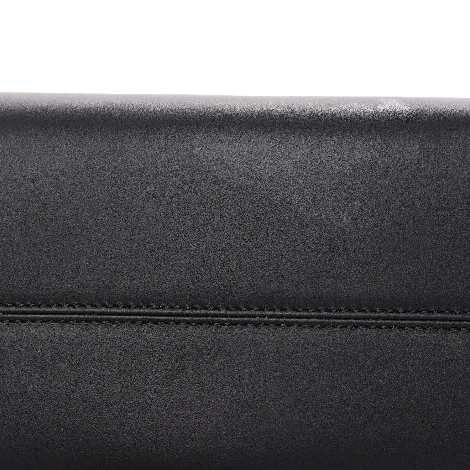 Fendi Glazed Fabric Vitello Century FF 1974 Stamp Patch Shopping Tote Mogano Panna Black 10 of 10