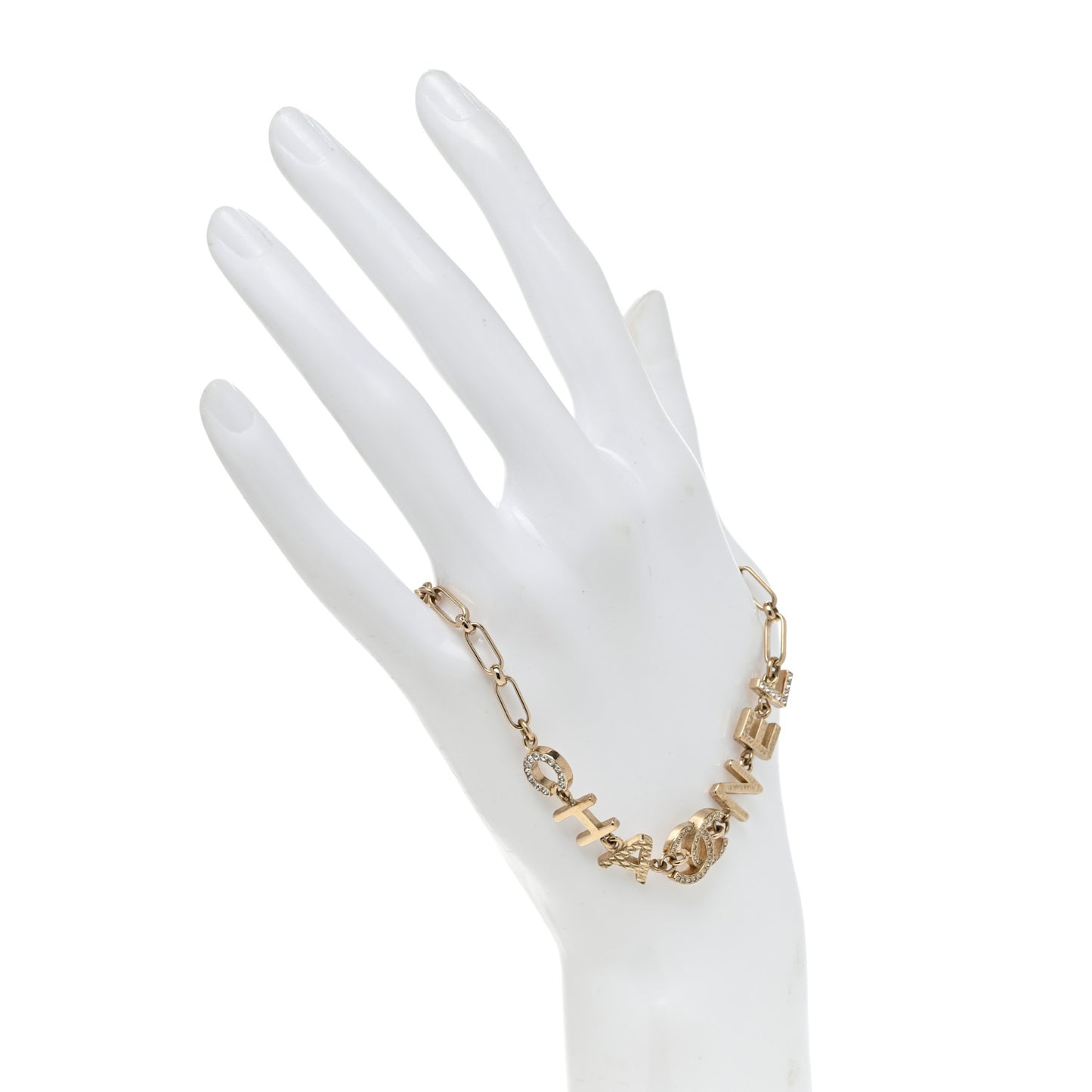 Metal Logo CC Chain Bracelet Gold