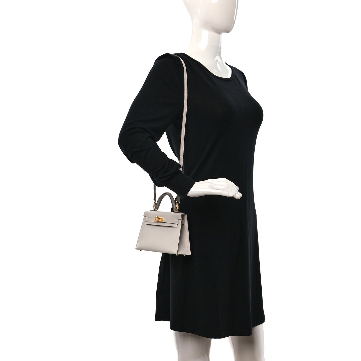Epsom Mini Kelly Sellier 20 Gris Pale